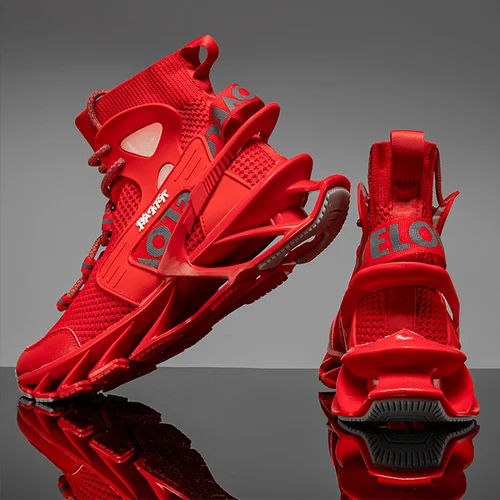 Red modern sneakers