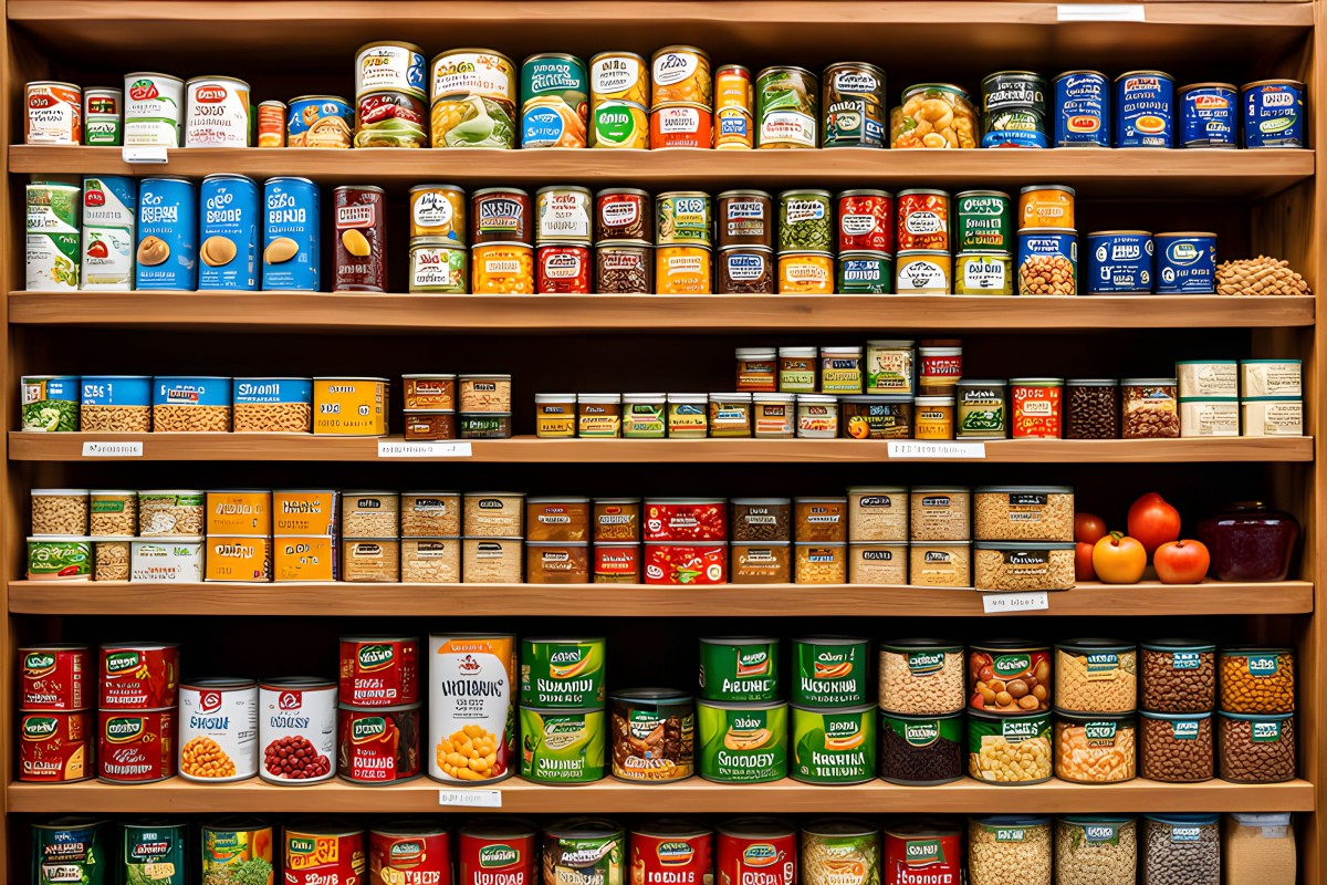 yearly supply food a pile of food on a shelf